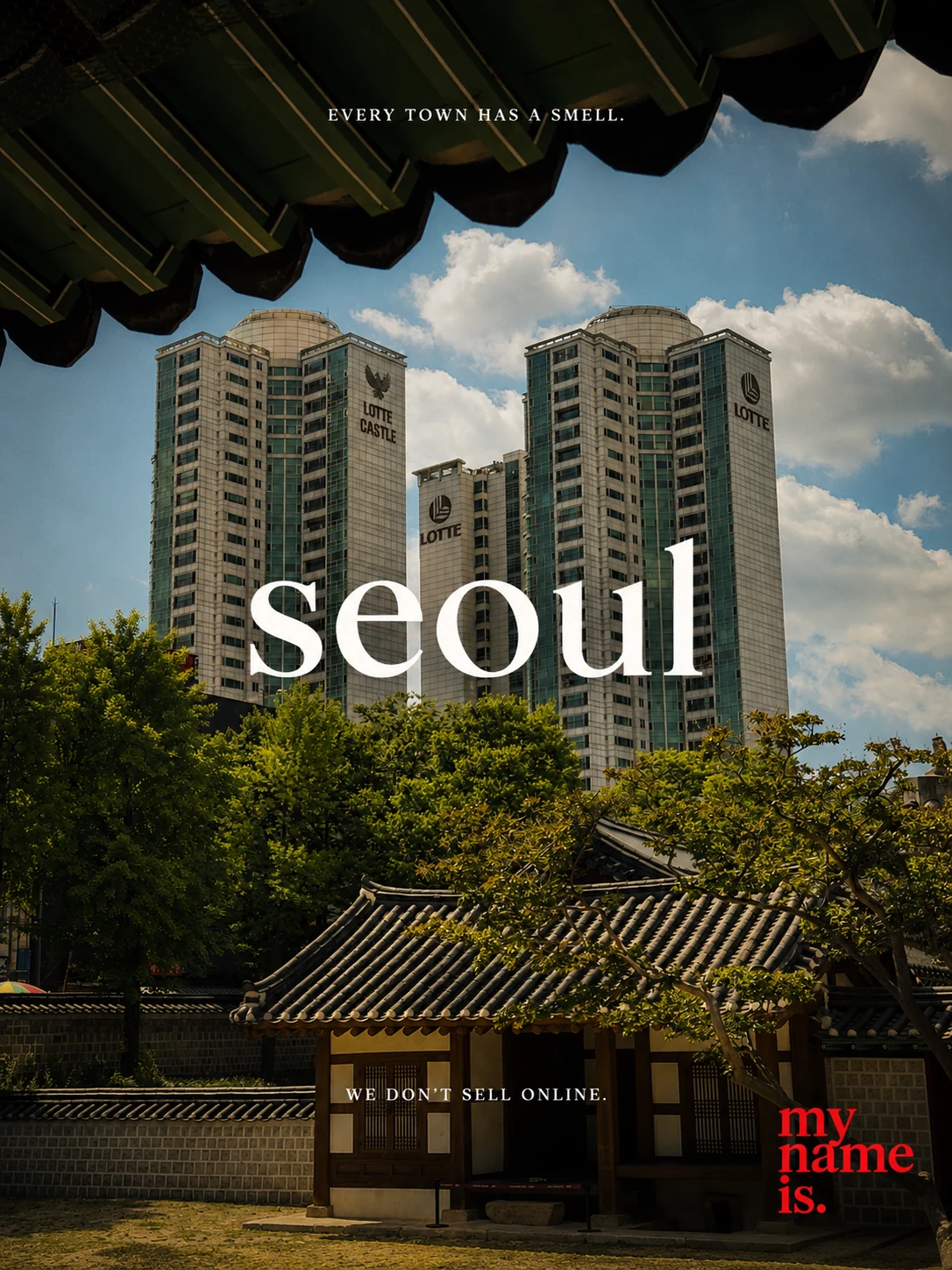 Seoul old and new cityscape