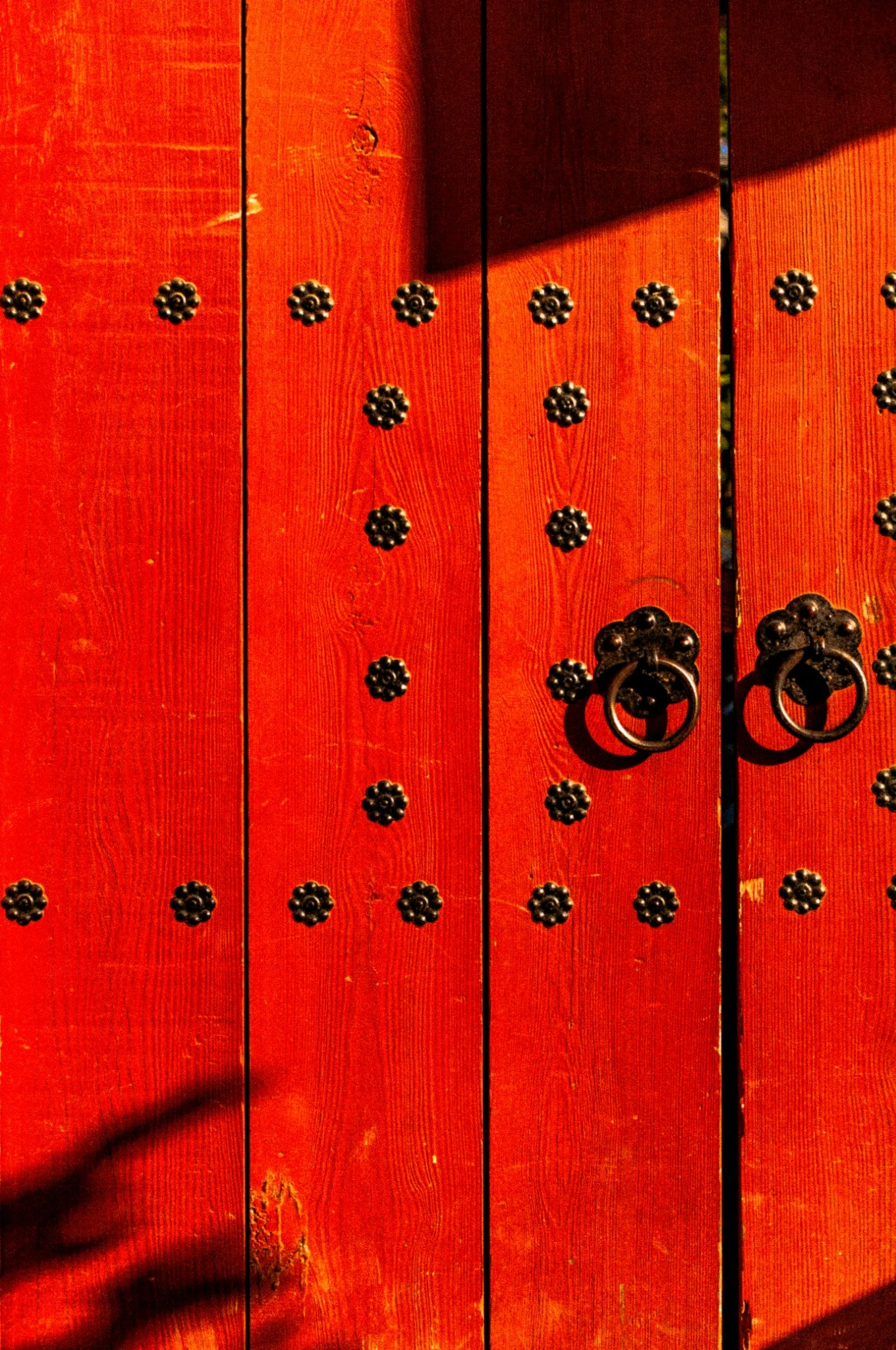 Traditional red wooden gate